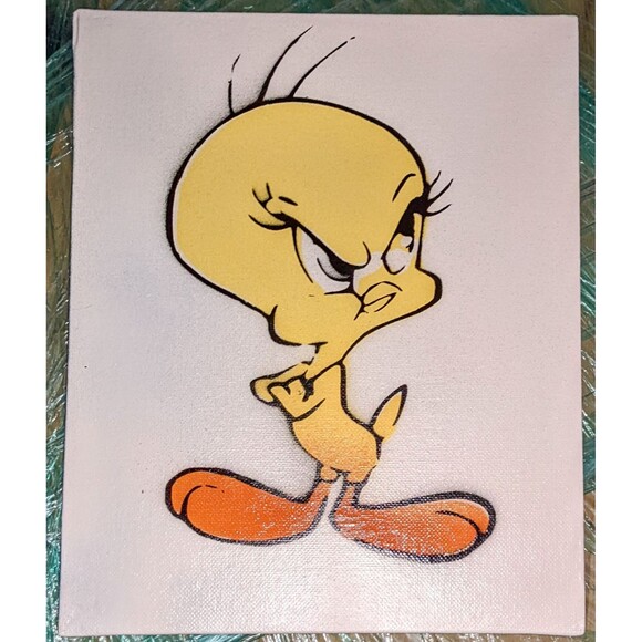 Looney Tunes Tweety Bird Spray Paint Art Piece - Picture 1 of 2